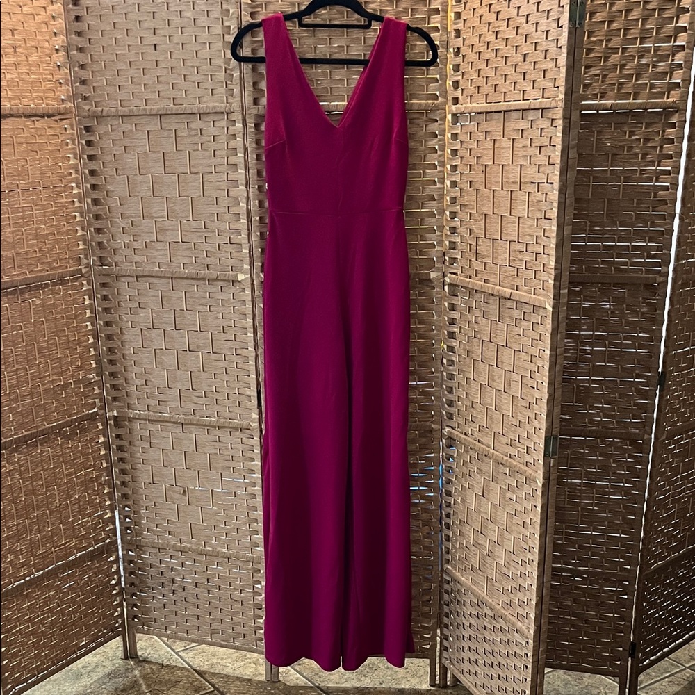 Symphony Sleeveless Jumpsuit in Rich Burgundy